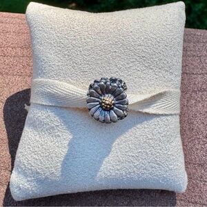 Authentic Trollbeads Daisy 41816 925 Silver 18K Gold Flower Charm Bead